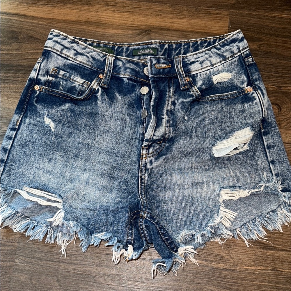 Distressed Denim Shorts